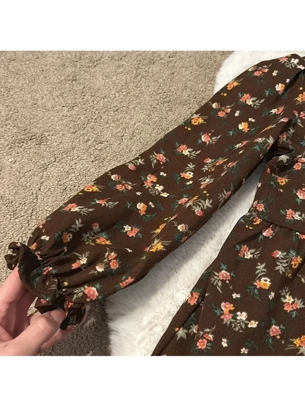 Girls fall Floral Dress and accessories